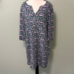 Fun Print Dress with Pink and Green Pattern